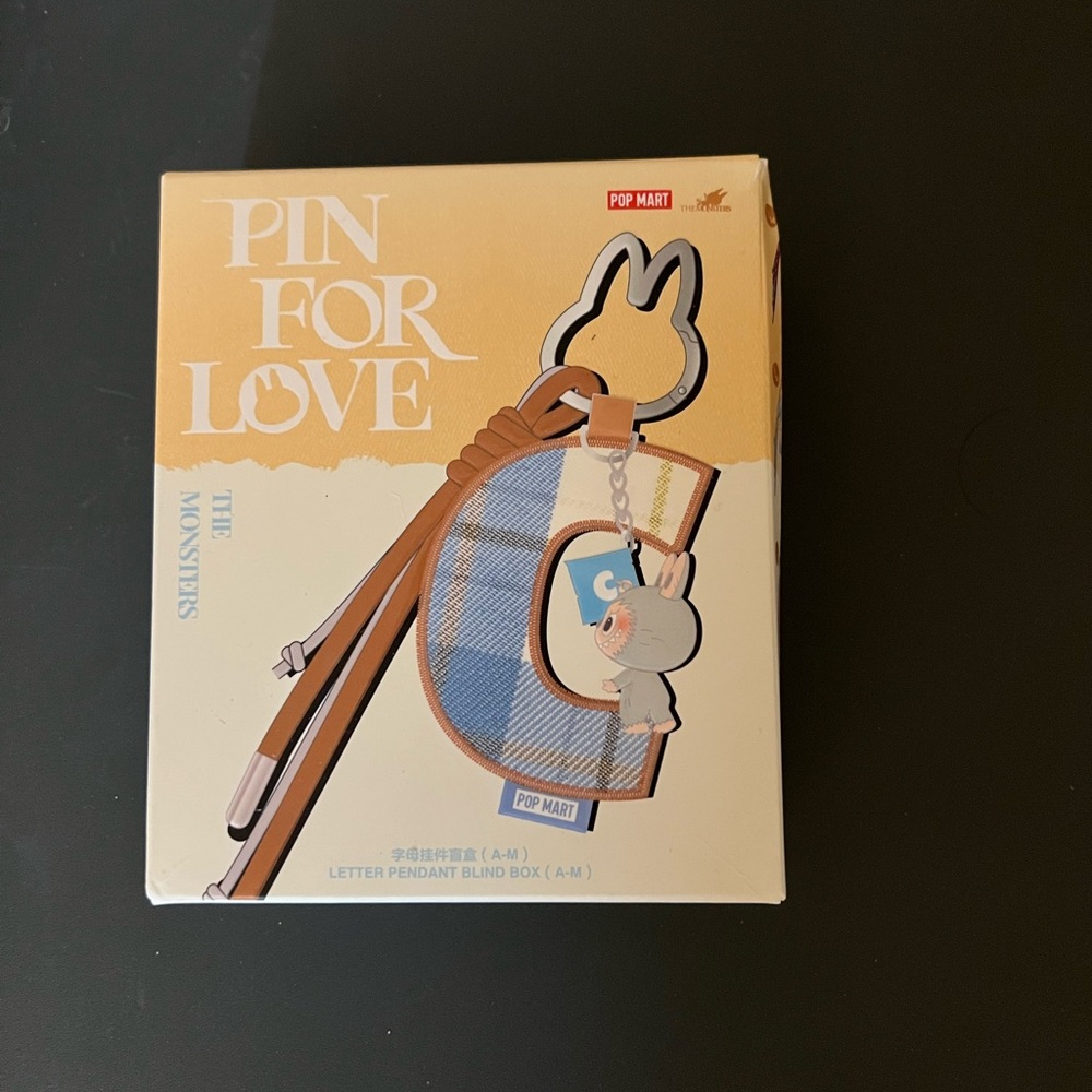Pop Mart Labubu The Monsters Pin for Love Series Letter Pendant (A-M)